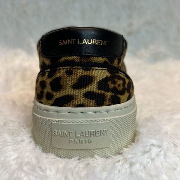 SAINT LAURENT Women's  Cheetah Print Canvas Sneakers sz 11 (41) - Picture 2 of 5
